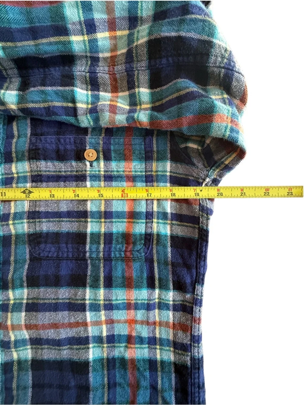 Vintage J. Crew Blue Green Preppy Plaid Flannel 100% Cotton Men’s Small